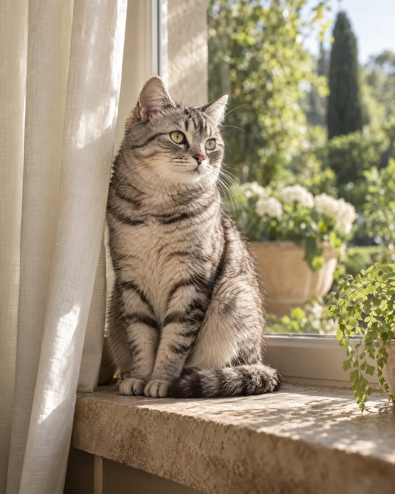 A cat and owner sharing a calm daily routine