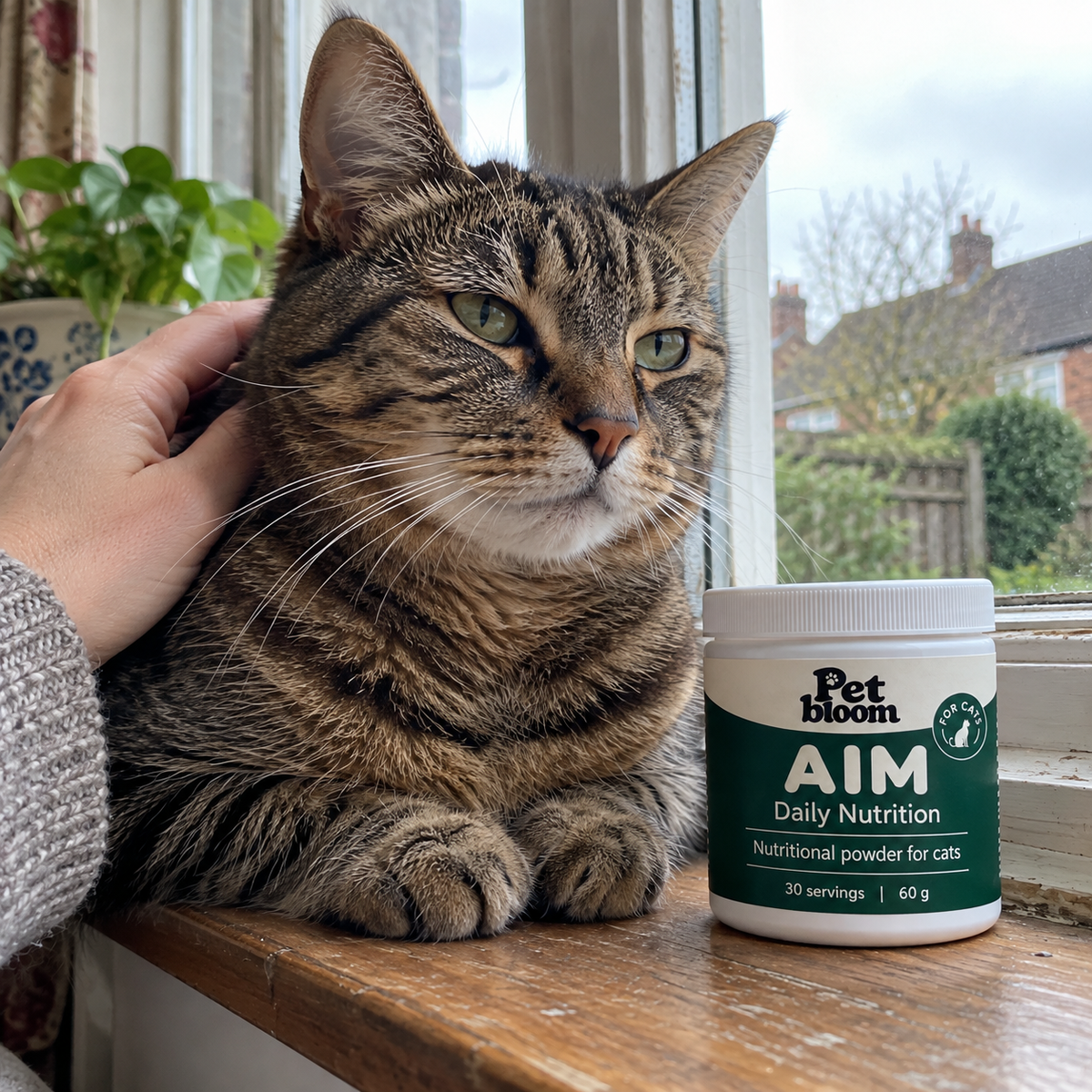 A cat owner sharing a calm moment with their cat